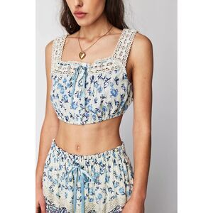 Free People Printed La Dolce Vita Top Size Medium